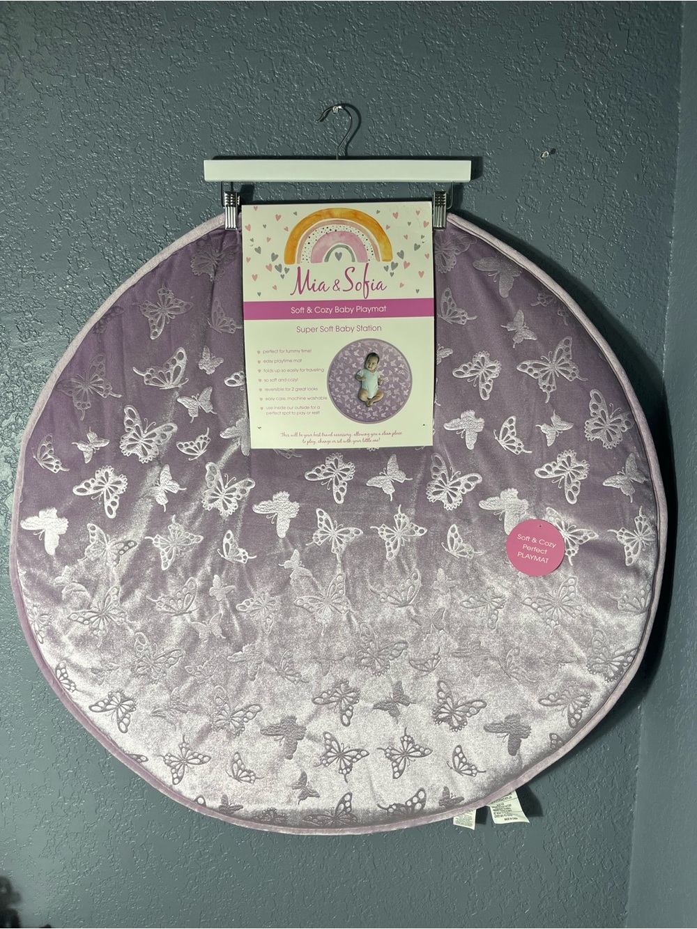 Soft & Cozy baby Playmat Purple/Butterfly